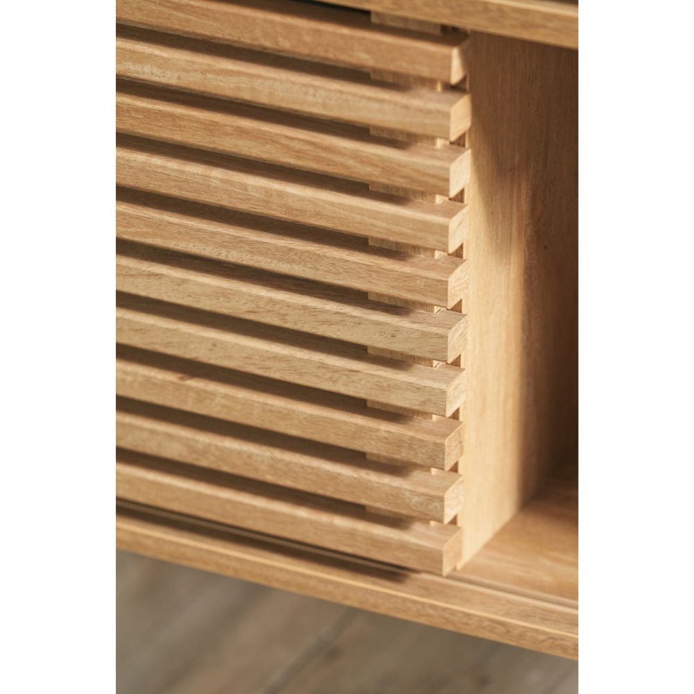 Larvik Natural Eucalyptus Wood 2 Door 2 Shelf Unit
