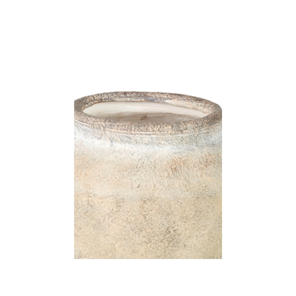 Natural Textured Fibrestone Decorative Vase with Handles