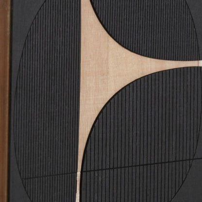 Wooden Textured Design Black and Natural Wall Art (Set of 2)