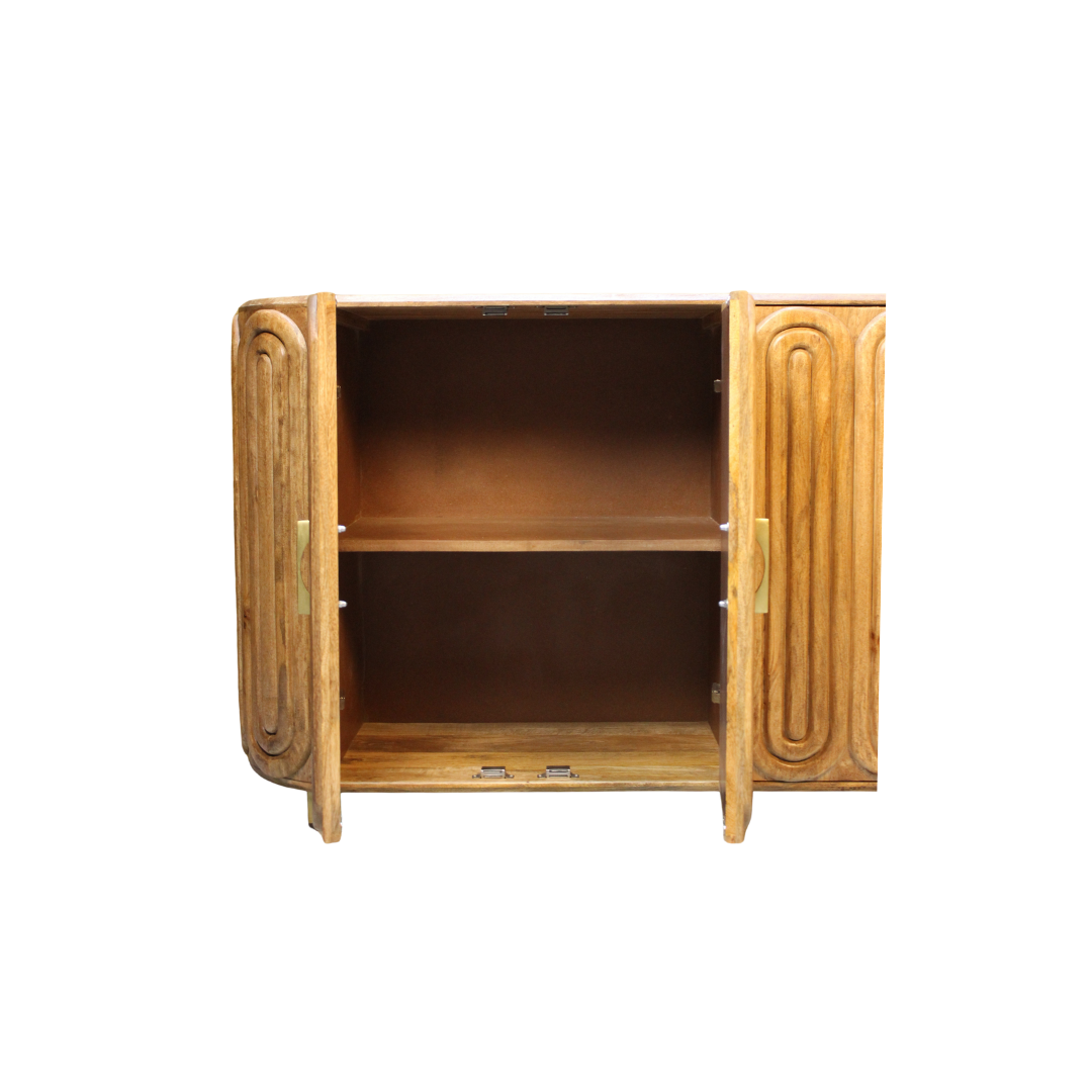 Aranya Solid Wood Capsule Design Sideboard