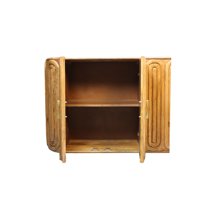 Aranya Solid Wood Capsule Design Sideboard