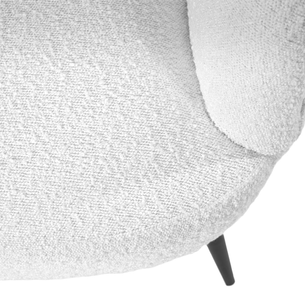 Siena Bouclé Fabric and Black Metal Tub Armchair