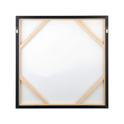 Square Canvas Monochrome Abstract with Black Frame