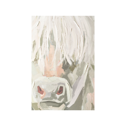 Sage and Naturals Highland Cow Canvas with Natural Frame