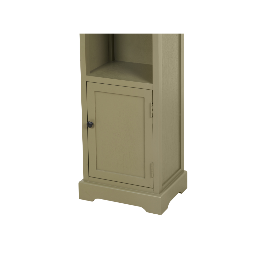 Croft Linen Pine Wood Slim 1 Door 3 Shelf Unit