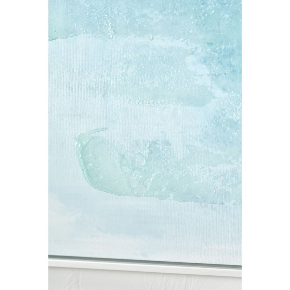 Canvas Blues Abstract with White Frame