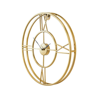 Metal Double Framed Gold Round Wall Clock