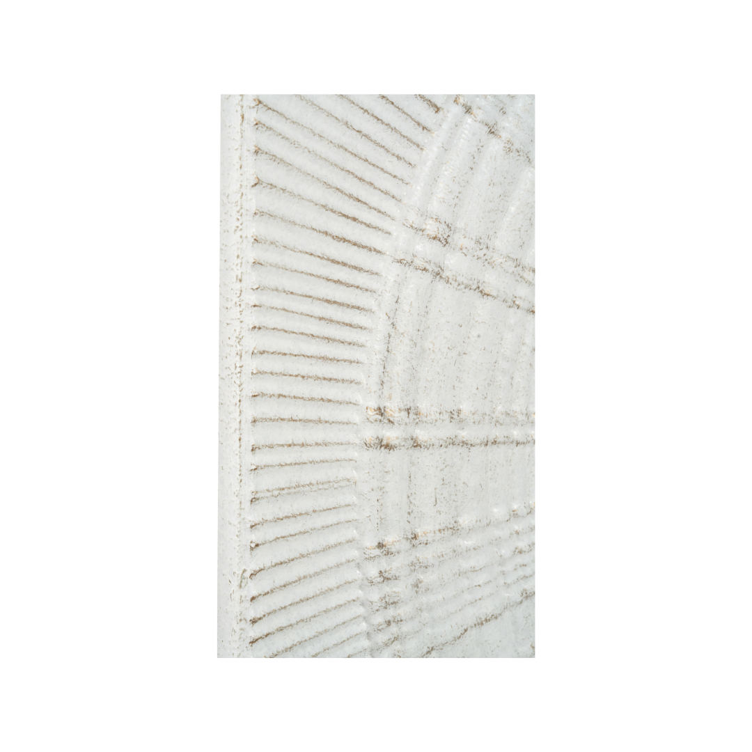Antique White Moulded Metal Circle Wall Art