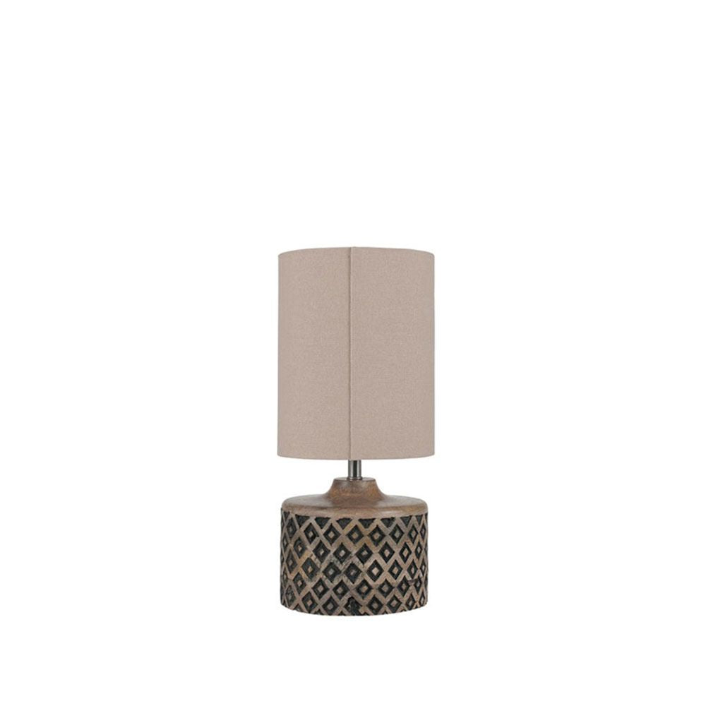 Orissa Wooden Short Diamond Table Lamp
