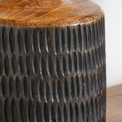 Alaric Mango Wood Antique Black Wash Table Lamp