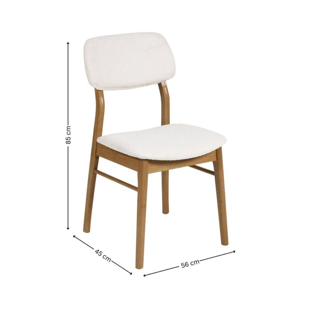 Theia White Boucle Upholstered Dining Chairs (Set of 2 )