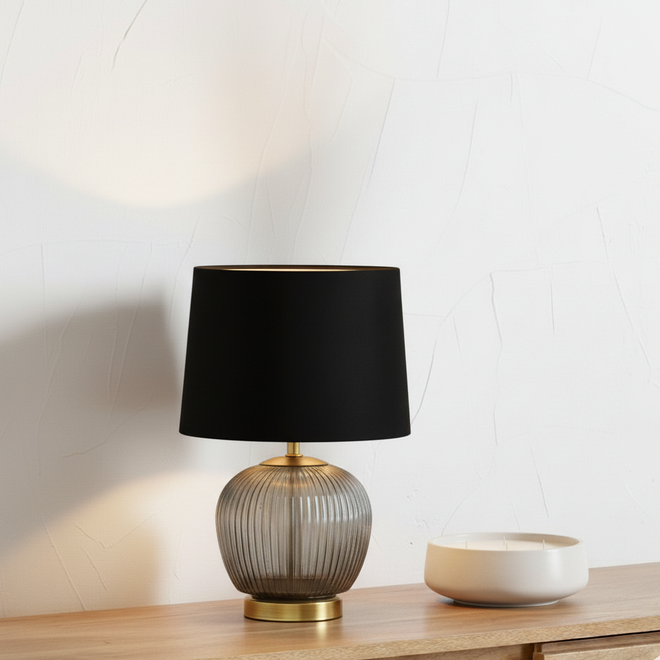 Luxton Glass Ribbed Table Lamp