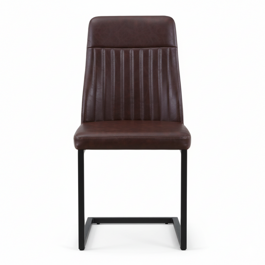 Vintage Styled PU Leather Dining Chair (Set of 2)