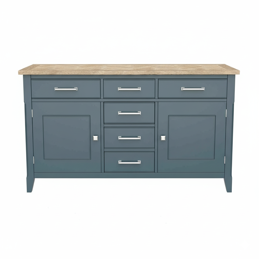 Signature Blue Oak Top Large Sideboard