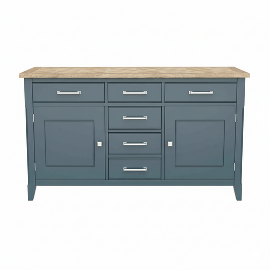 Signature Blue Oak Top Large Sideboard