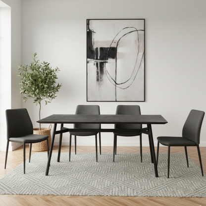 Bronks Acacia Wood Black Fixed 180cm Dining Table