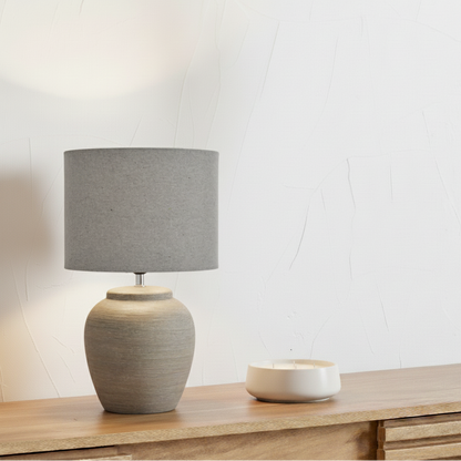 Baslow Etched Ceramic Grey Large Table Lamp