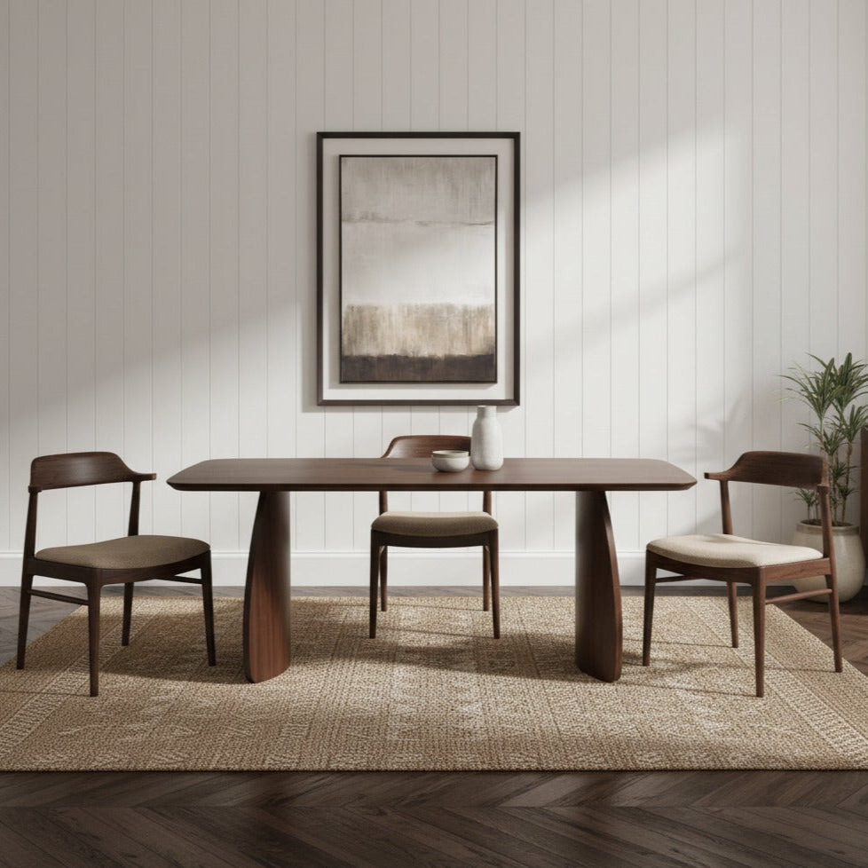 Artemis Walnut Curved Leg Dining Table