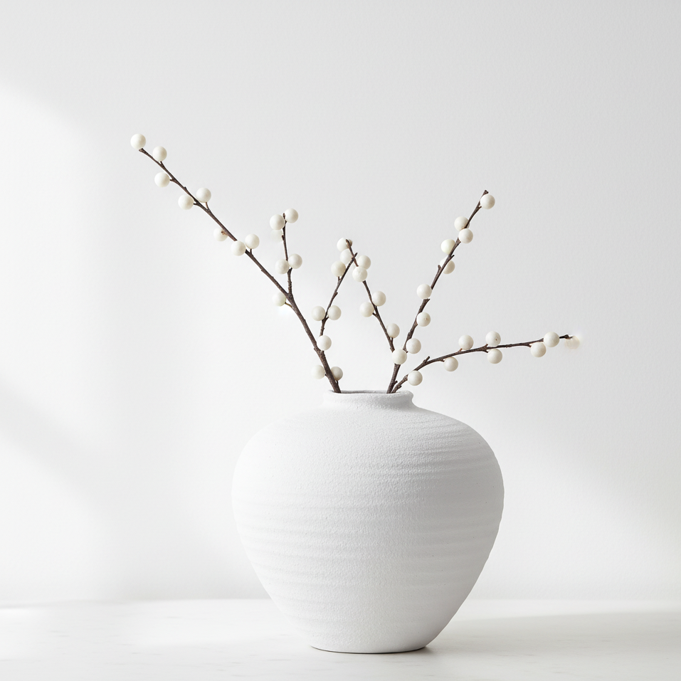 Regola Ceramic Matte White Vase
