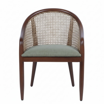 Carmel Oak With Cane and Upholstery Dining Armchair (Set of 2)