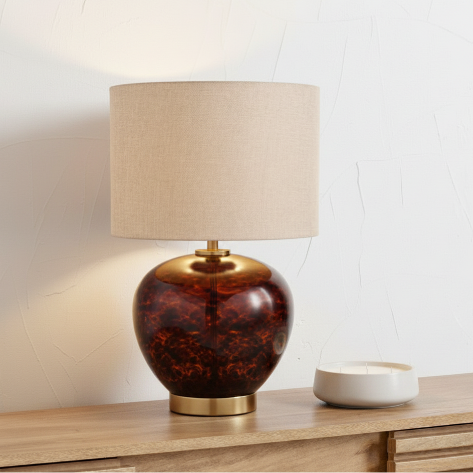 Lucien Tortoiseshell Glass Table Lamp