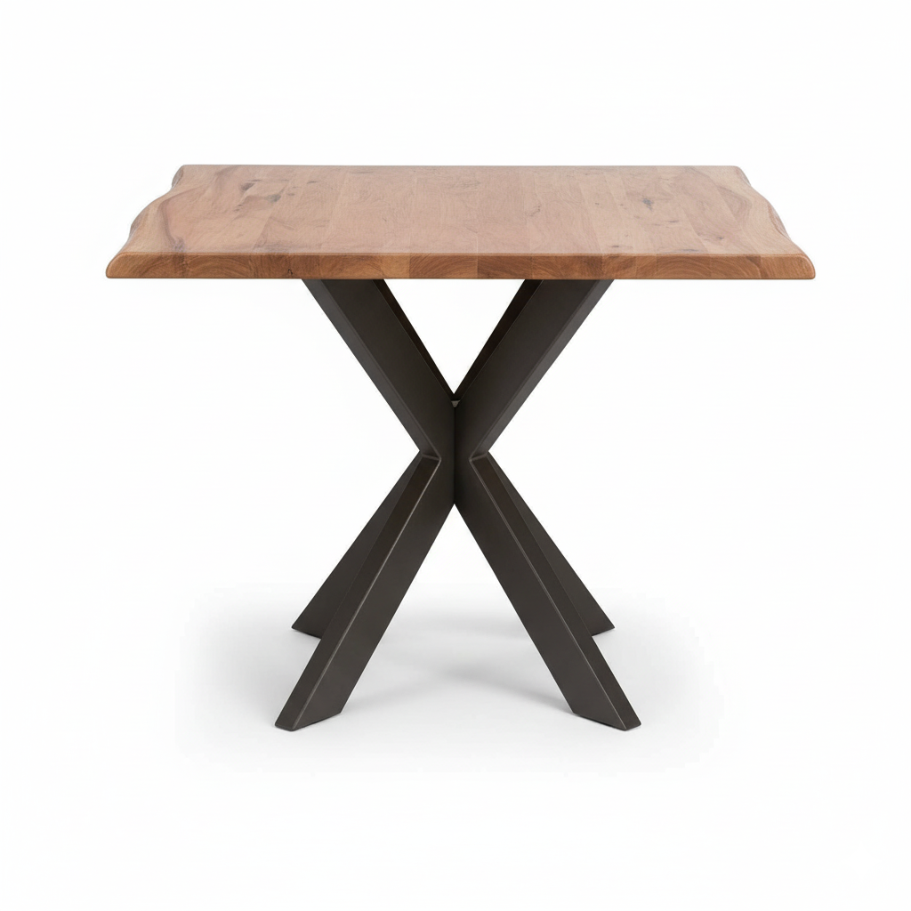 Live Edge Acacia Wood Square Dining Table