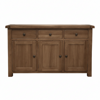 Rustic Solid Oak Large Sideboard