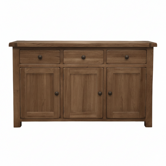 Rustic Solid Oak Large Sideboard