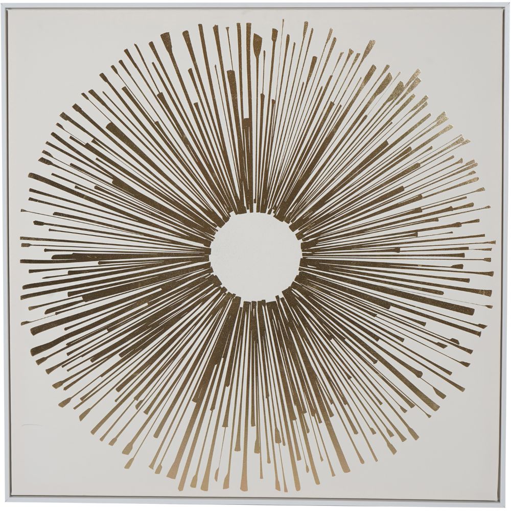 Canvas Golden Foiled Sunburst Framed Wall Art