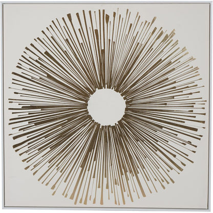 Canvas Golden Foiled Sunburst Framed Wall Art