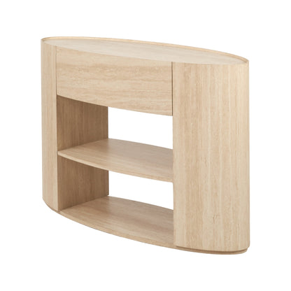 Tivoli Travertine Effect Veneer 1 Drawer Console Table