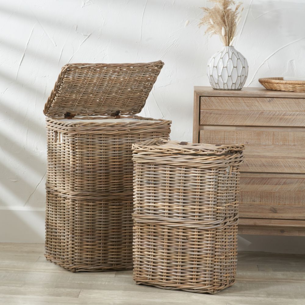 Kubu Rectangular Linen Baskets (Set of 2)