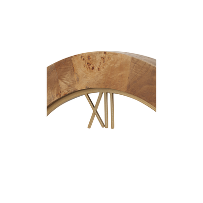 Newborough Burr Wood Effect Round Wall Clock
