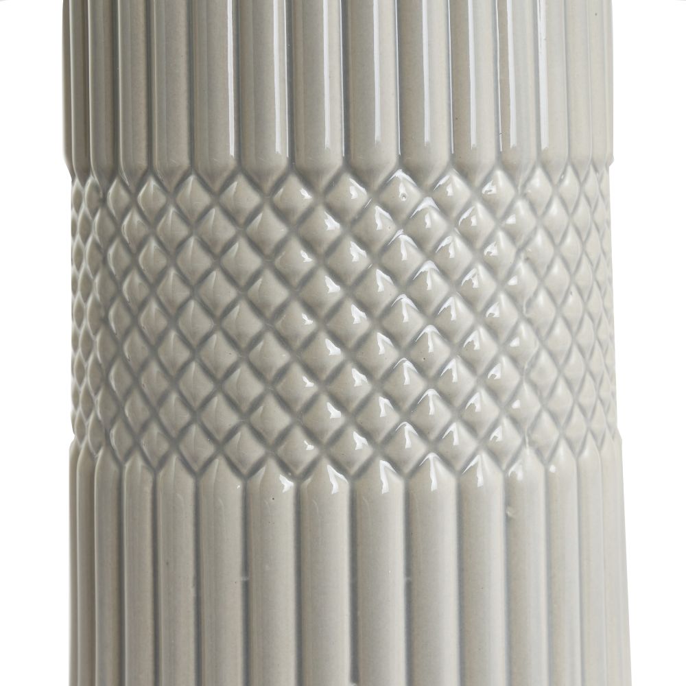 Ceramic Meribel Grey Geo Textured Tall Table Lamp