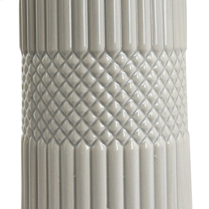 Ceramic Meribel Grey Geo Textured Tall Table Lamp