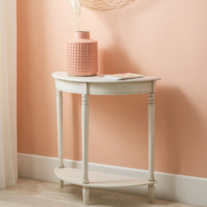 Heritage Pine Wood Half Moon Console Table