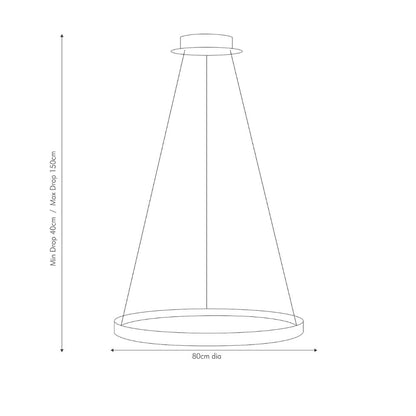 Orion Grey LED Round Pendant