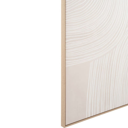 Canvas Natural and White Abstract with Natural Frame