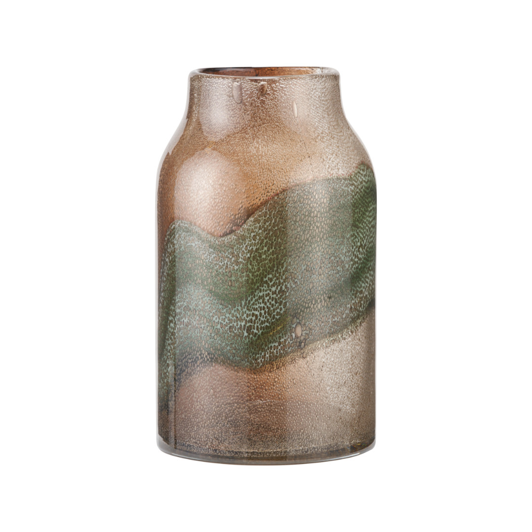 Valtellina Brown and Green Glass Vase