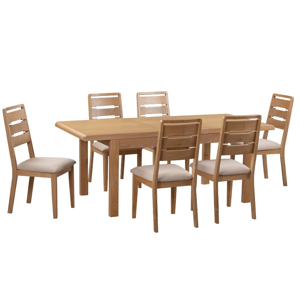 Curve 1.5m Oak Extendable Dining Table