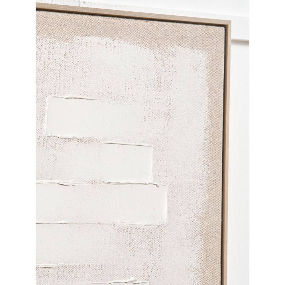 Textured Canvas White and Natural with Natural Frame
