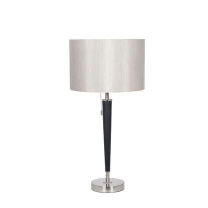 Metal Lowry Brushed Silver and Matt Black Table Lamp