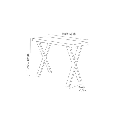 Lakota Recycled Wood and Brass Metal Console Table