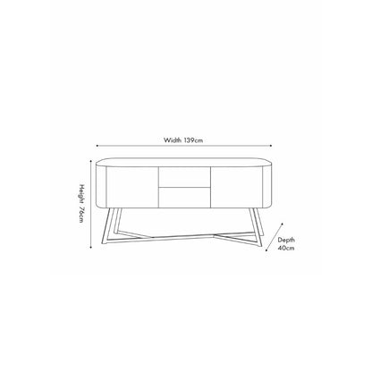 Ukiah Grey Oak Veneer Sideboard