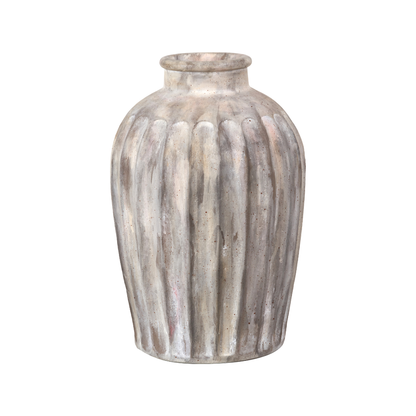 Ambrosia Natural Grooved Stoneware Vase