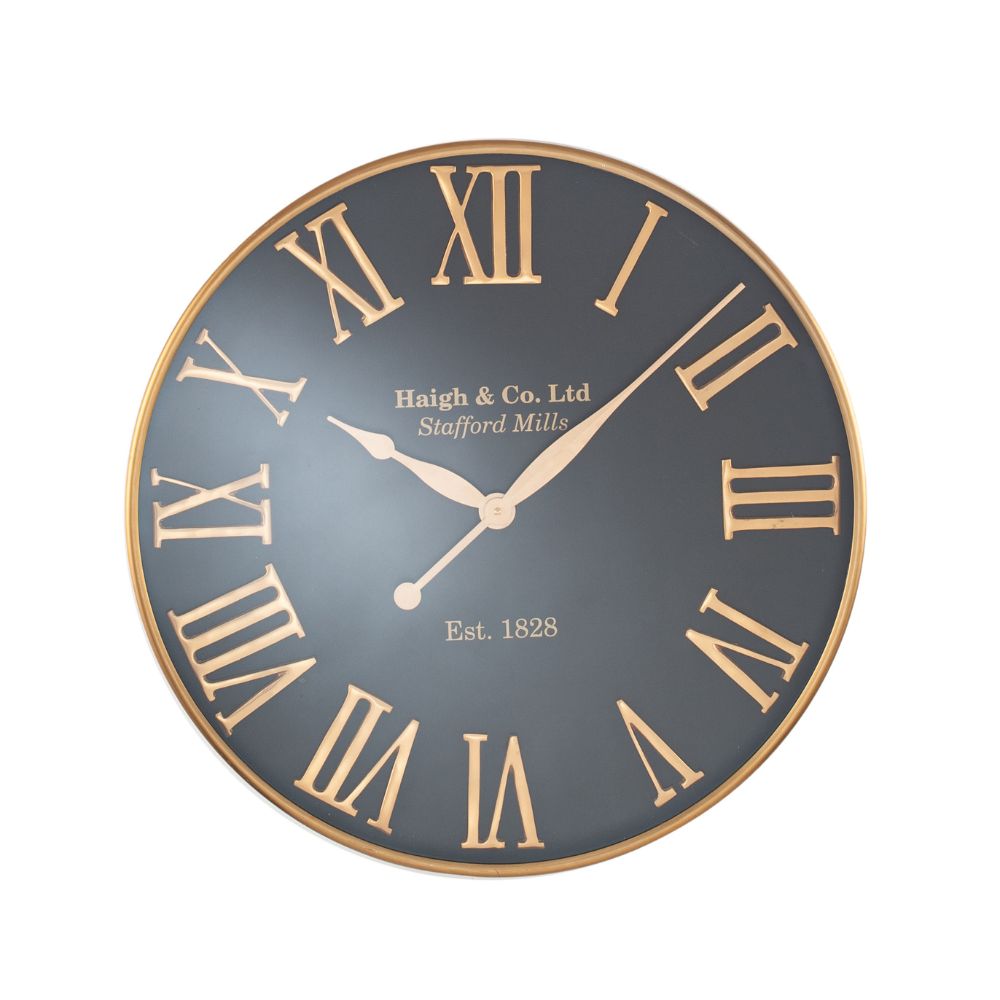 Metal Antique Gold and Black Wall Clock