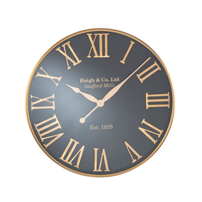 Metal Antique Gold and Black Wall Clock