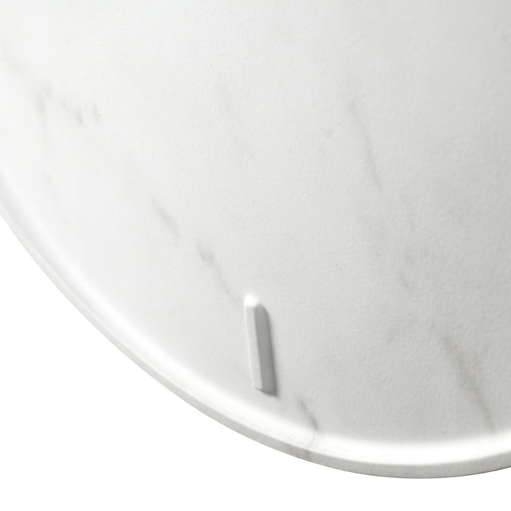 Marble Effect White Wood Veneer Round Wall Clock