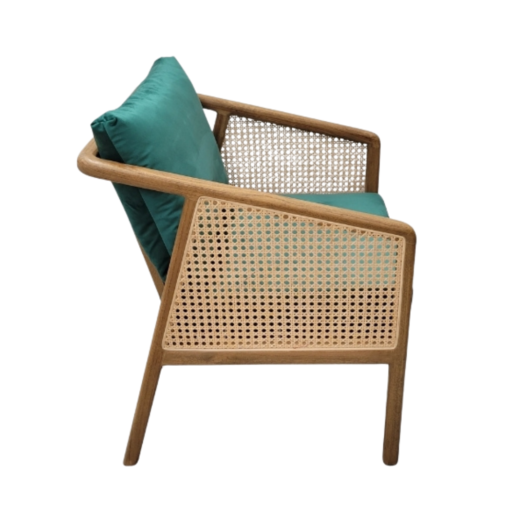 Rattan Green Accent Chair