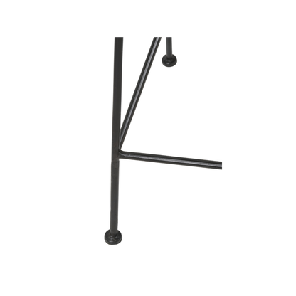 Rattan Core and Black Metal Bar Stool
